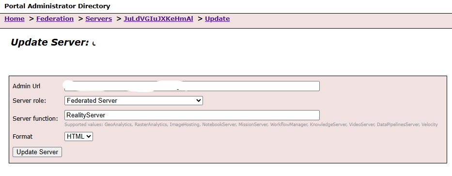 Configure Reality Server role in Portal Admin