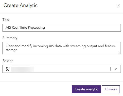 Create the analytic