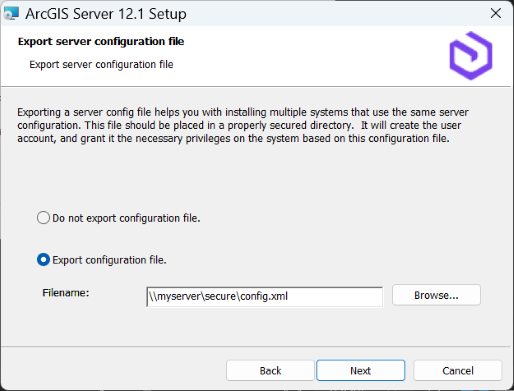 Export a server configuration file.